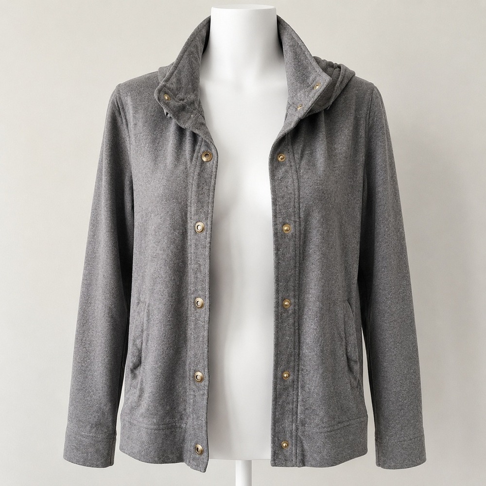 Jones New York Jacker Signature gray hoodie jacket in women's size XL